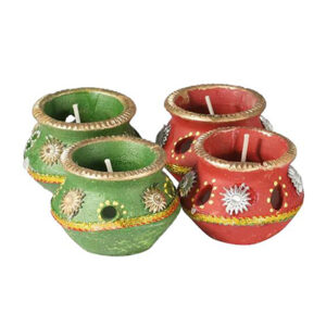 Diya Clay With Wax 4pcs