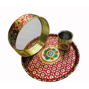 Karwachoth Thali Set Meenakarni Work